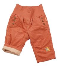 Lososové menšestrové podšité nohavice s hviezdičkou a úpletovým pasom Mexx