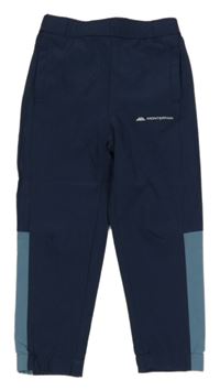 Tmavomodro-modrošedé šusťákové outdoorové kalhoty MONTERRAIN