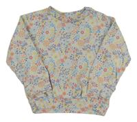 Svetlosivá mikina s kvietkami Nutmeg