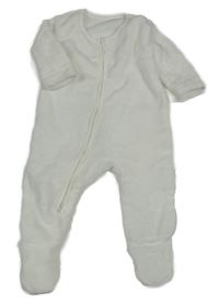 Biela plyšová kombinéza s obláčikmi  George