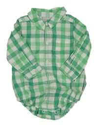 Zeleno-bílé kostkované košilové body Smile