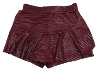 Vínové vzorované kraťasy so sukní
