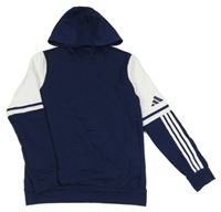 Tmavomodro-bílá mikina s kapucí Adidas