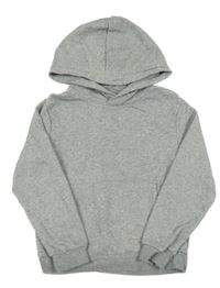 Sivá melírovaná mikina s vreckom a kapucňou H&M