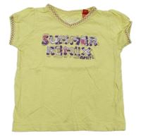 Žluté melírované tričko s nápisy ESPRIT