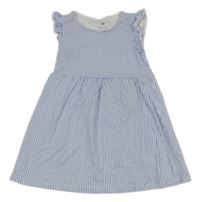 Modro-biele pruhované šaty s volánikmi H&M