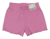 Nové - ružové rebrované kraťasy s mašlou PRIMARK