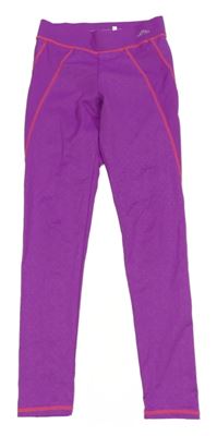 Borůvkové vzorované sportovní legíny H&M