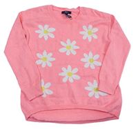 Neónově ružový kvetovaný sveter GAP