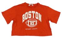 Červené crop tričko BOSTON zn. H&M