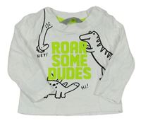 Bílé triko s dinosaury a nápisy Primark