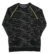 Čierno-sivé army funkčné spodné tričko Crivit