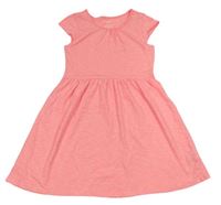 Neónově ružové melírované bavlnené šaty H&M