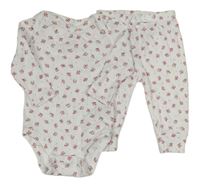 2set - Biele vzorované body + ľahké tepláky zn. GAP
