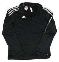 Černá sportovní funkční mikina s logem Adidas
