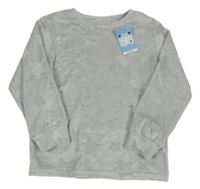 Nové - Šedá plyšová pyžamová mikina s hvězdami Matalan