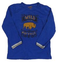 Zafírové tričko s buvolem a nápisom TCM