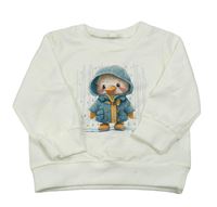 Biela ľahká mikina s kachnou