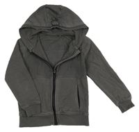 Tmavošedá propínací mikina s kapucí George