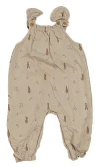 Béžové květované laclové tepláky s králíky - Peter Rabbit M&S