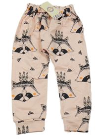 Ružové ľahké tepláky s mývaly