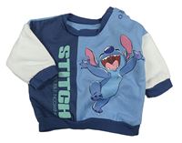 Modro-tmavomodro-bílá mikina se Stitchem Primark