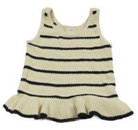 Béžovo-čierny pruhovaný pletený top F&F