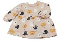 Ružové teplákové šaty s duchy a mačkami George