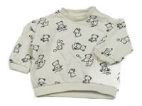 Smotanová mikina s medveďmi H&M