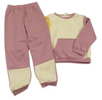2set - Béžovo-starorůžovo-okrová mikina + tepláky Kiki&Koko