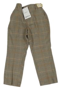 Nové - Béžovo-hnědo-černé kostkované chino kalhoty Next