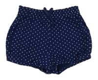 Tmavomodré bodkovaná é bavlnené kraťasy Vertbaudet