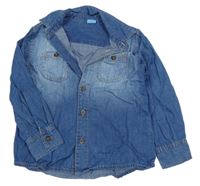 Modrá košile riflového vzhledu