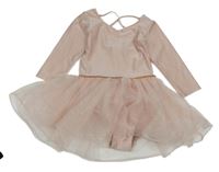 Růžové cvičební body s třpytivou tylovou sukní H&M