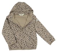 Hnědá vzorovaná softshellová bunda s kapucí H&M