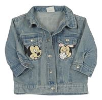 Modrá riflová bunda s Minnie a Mickeym Disney