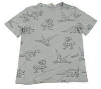Sivé tričko s dinosaurami H&M