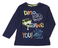 Tmavomodré tričko s dinosaurami Kiki&Koko