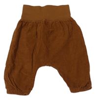 Hnědé manšestrové teplákové baggy kalhoty H&M