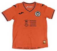 Oranžové športové funkčné tričko s nápismi a logom joma