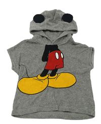 Sivá froté vesta s Mickeym a kapucňou Next