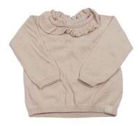 Světelrůžový ľahký sveter s golierikom