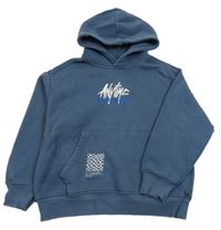 Tmavomodrá mikina s výšivkou a kapucí Zara