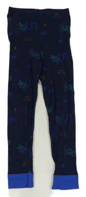 Tmavomodré pyžamové kalhoty s trucky 