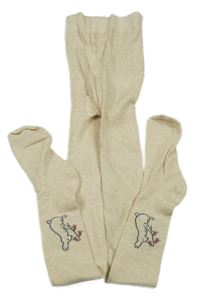 Svetlobéžové pančuchy s králikmi Yigga