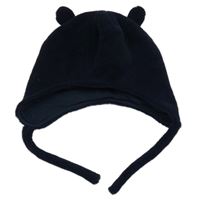 Tmavomodrá plyšová podšitá čepice 