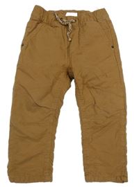 Hnedé plátenné zateplené nohavice C&A