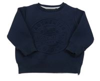 Tmavomodrá mikina s 3D obrázkom Next