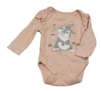 Svetloružové body s králikom a volánikmi Primark