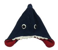 Tmavomodrá pletená čepice - žralok Matalan